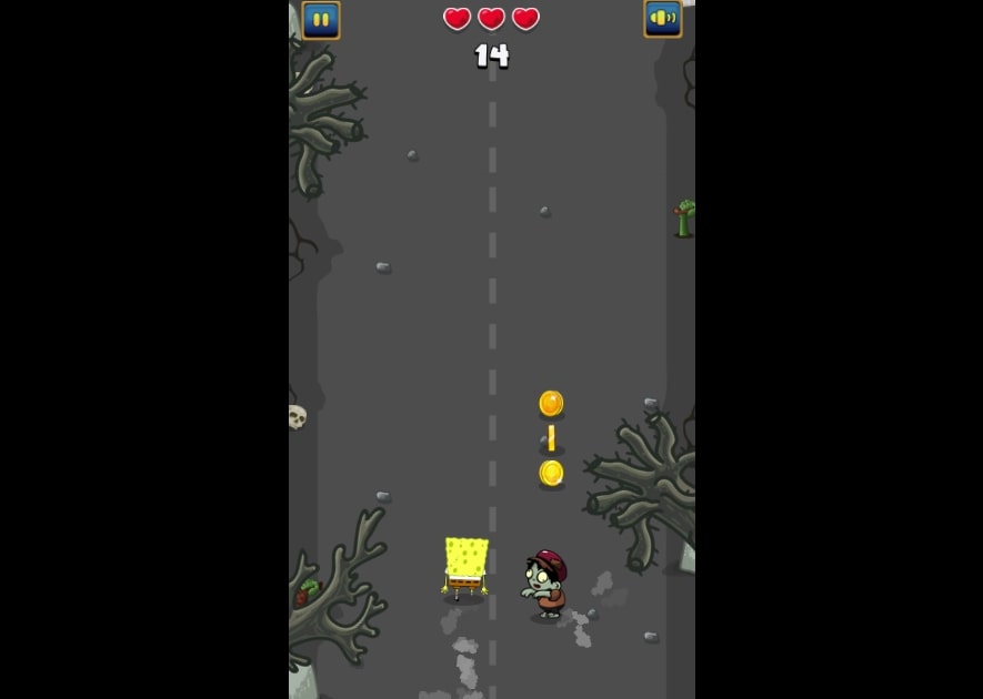 Players need to be careful with the Zombies in Zombie Vs SpongeBob on smash-kart.com